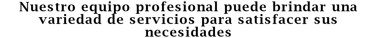 Nuestro equipo profesional puede brindar una variedad de servicios para satisfacer sus necesidades